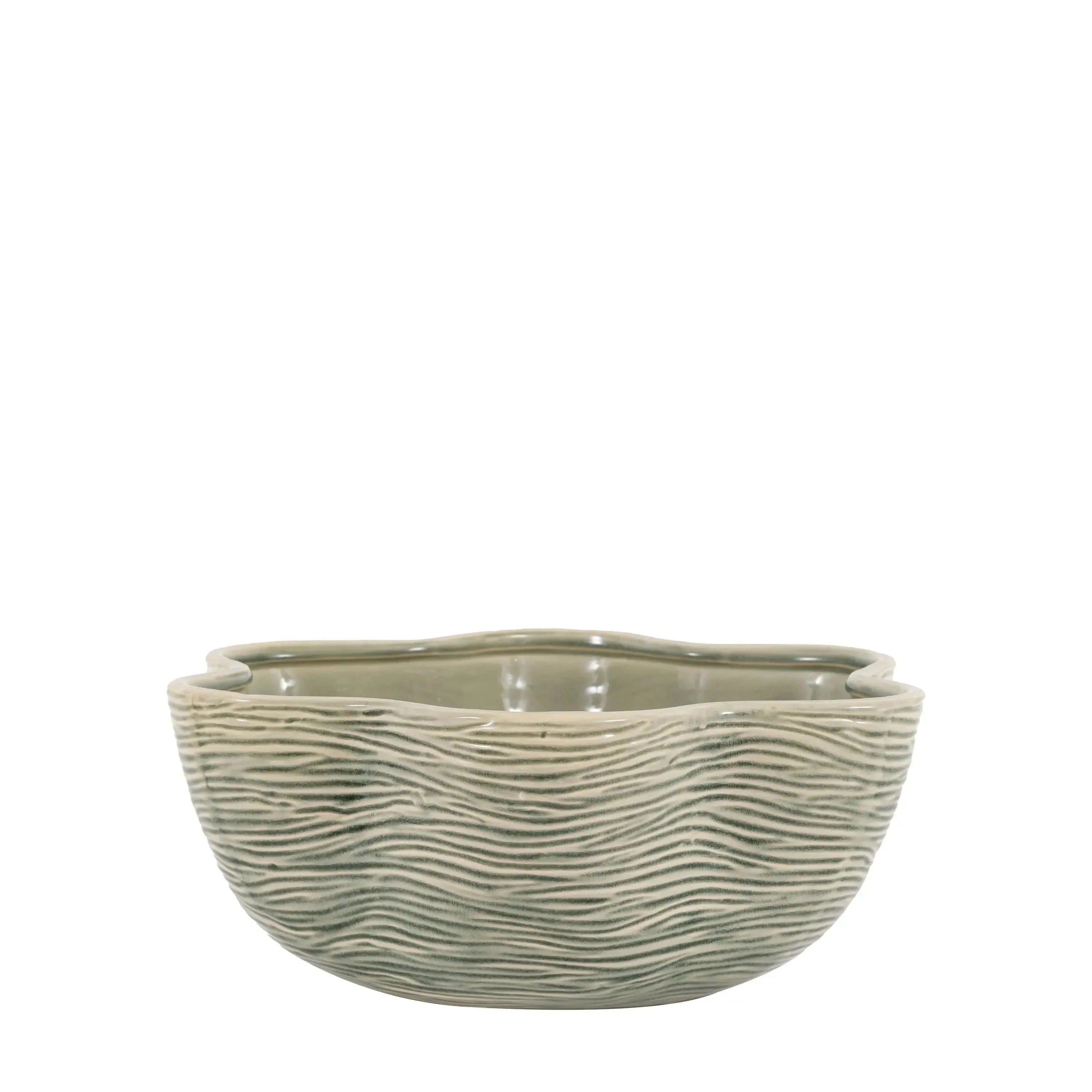 Jude Green Scalloped Edge Decorative Bowl - Image 2