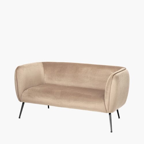 Juliana Beige Velvet 2 Seater Sofa - Image 3