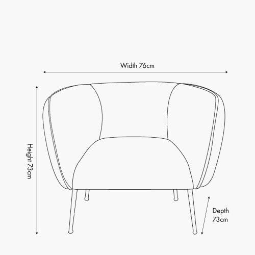 Juliana Beige Velvet Accent Chair with Metal Legs - Image 6