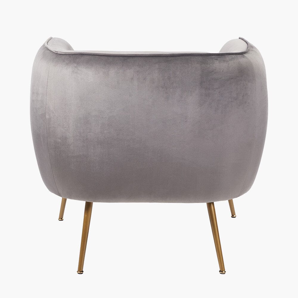 Juliana Dove Grey Velvet Accent Chair with Gold Legs - Image 3