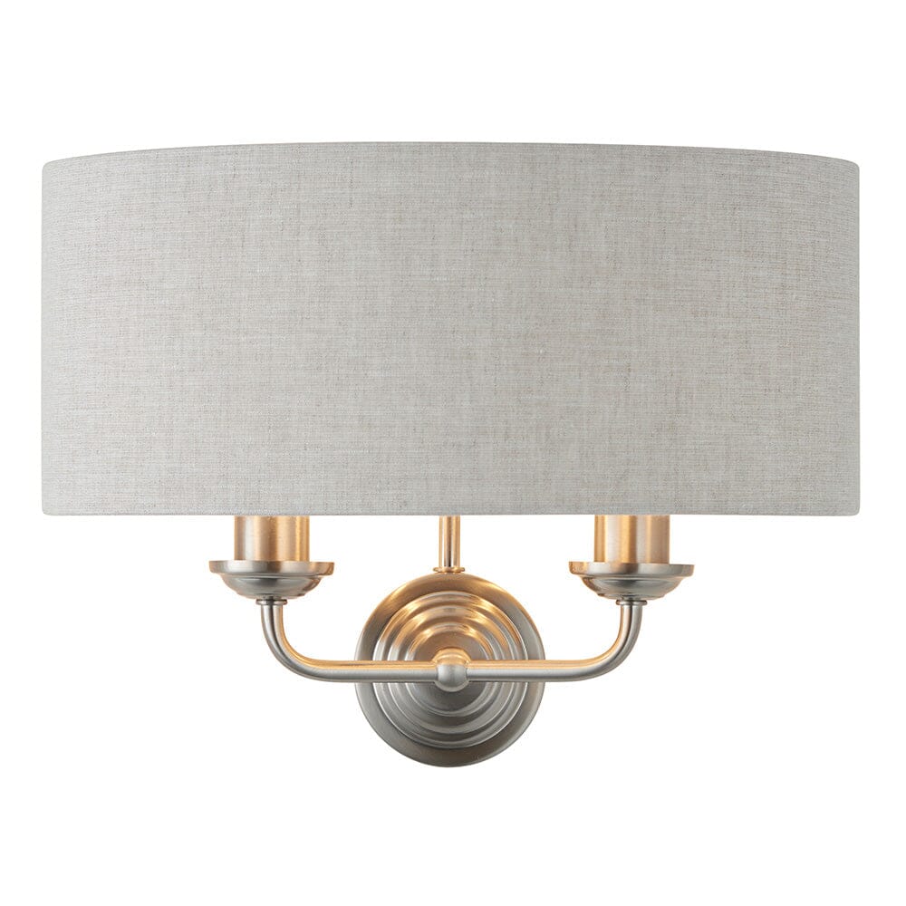 Juniper 2 Light Chrome Wall Light with Neutral Shade - Image 4