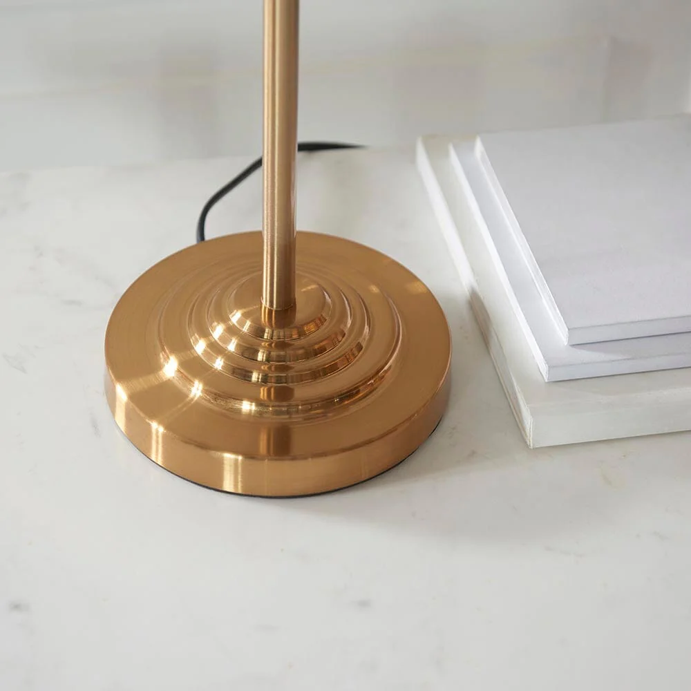 Juniper 3 Light Brass Table Lamp with Neutral Shade - Image 4