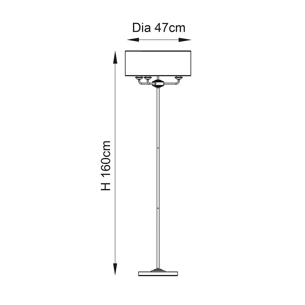 Juniper 3 Light Chrome Floor Lamp with Neutral Shade - Image 4