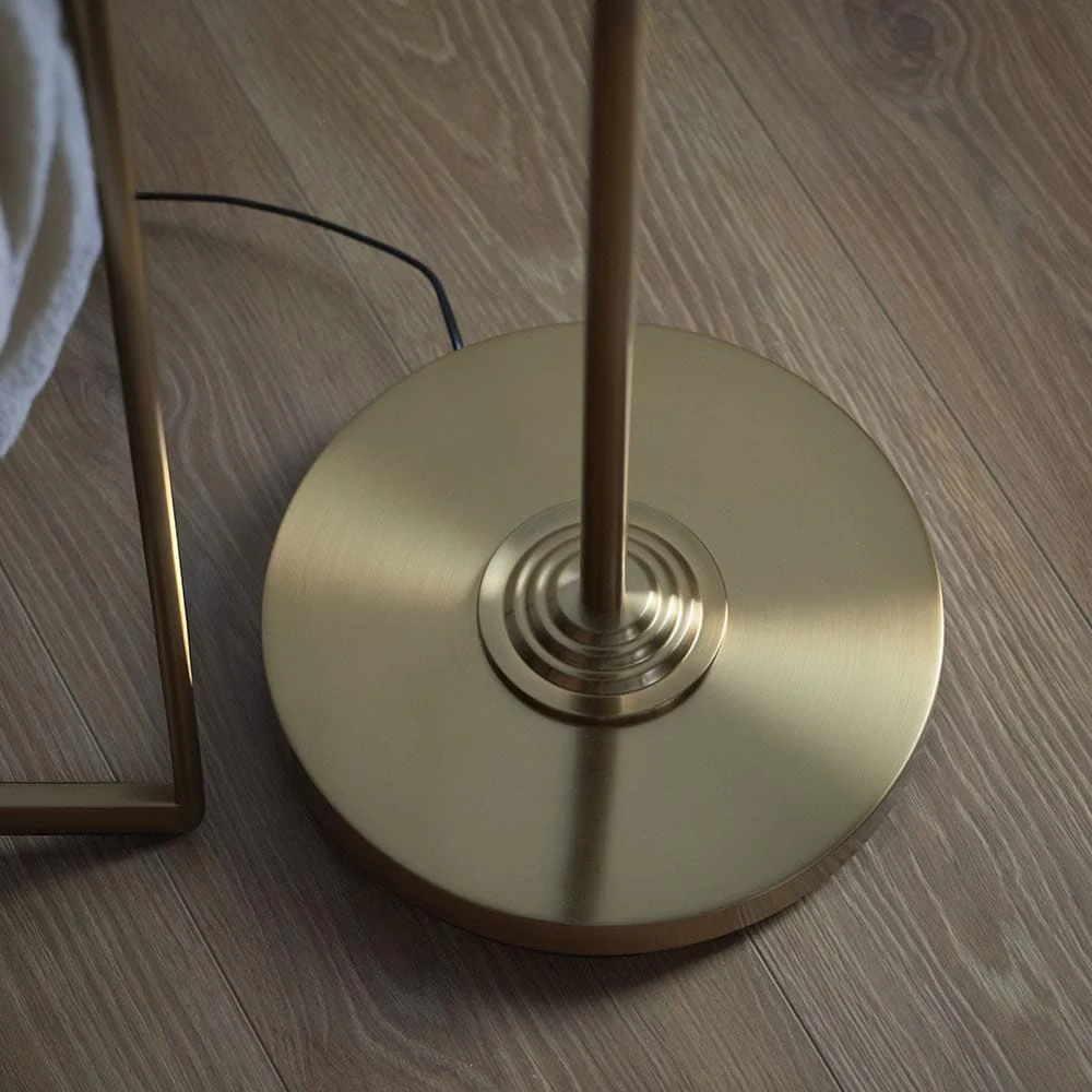 Juniper Brass Floor Lamp with Neutral Shade - Image 5