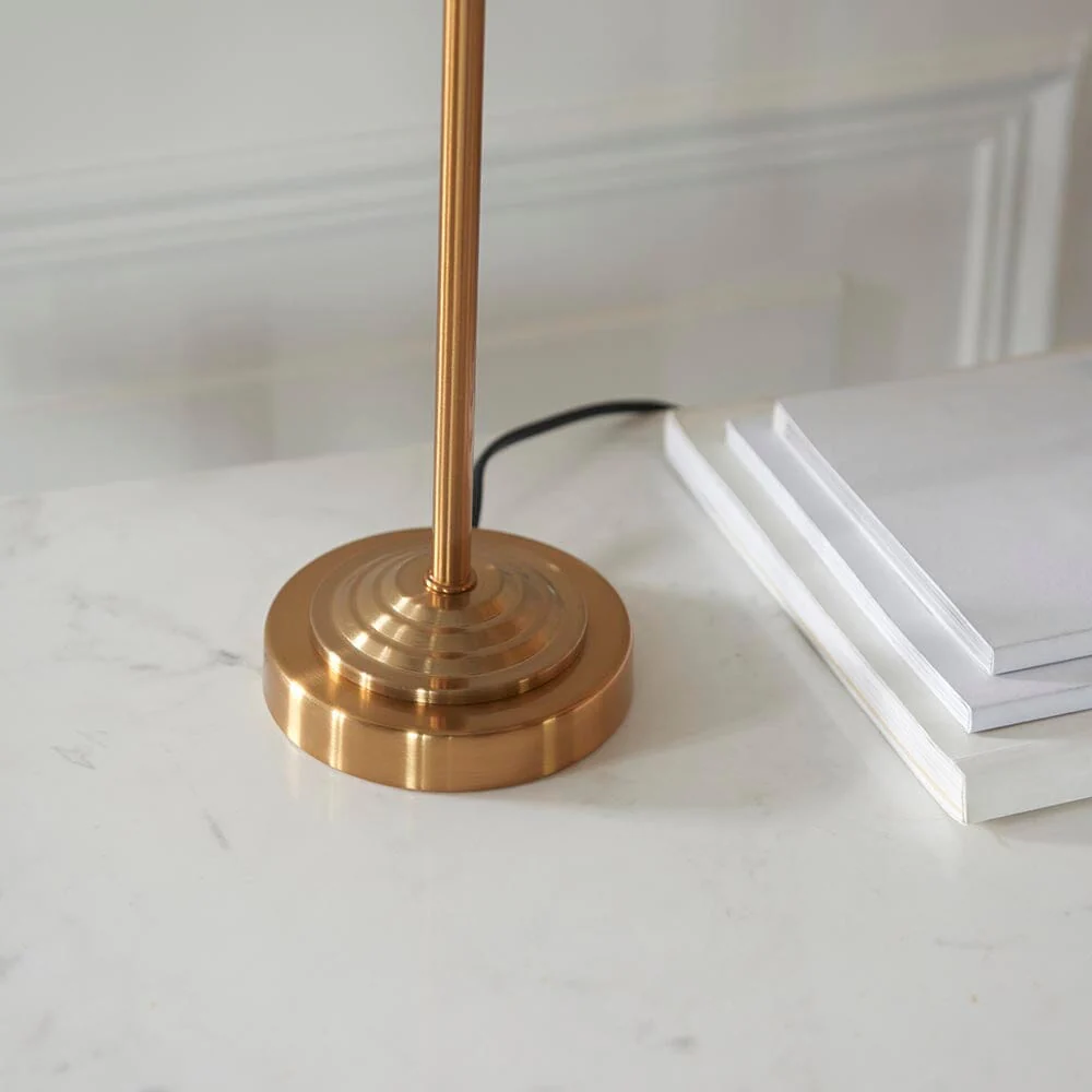 Juniper Brass Table Lamp with Neutral Shade - Image 3