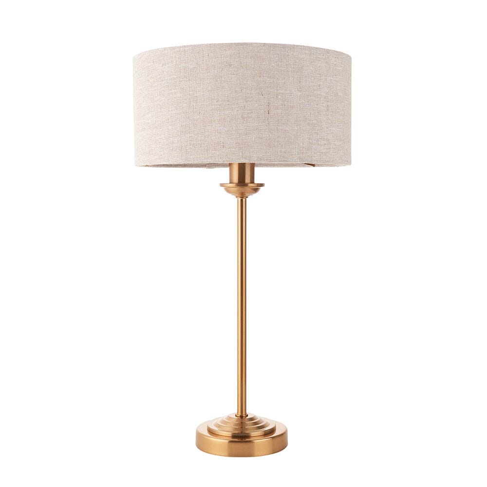 Juniper Brass Table Lamp with Neutral Shade - Image 4