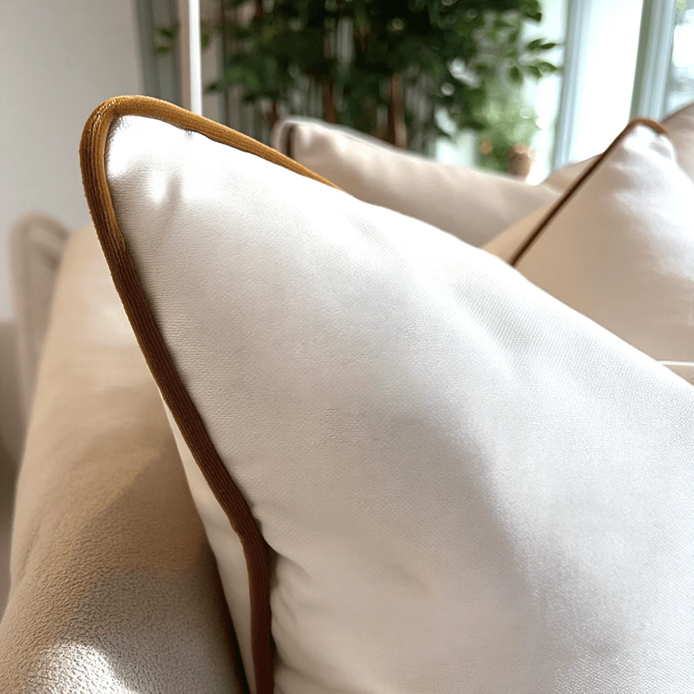 Juniper Ecru & Rust Velvet Cushion - 45 x 45cm - Image 2