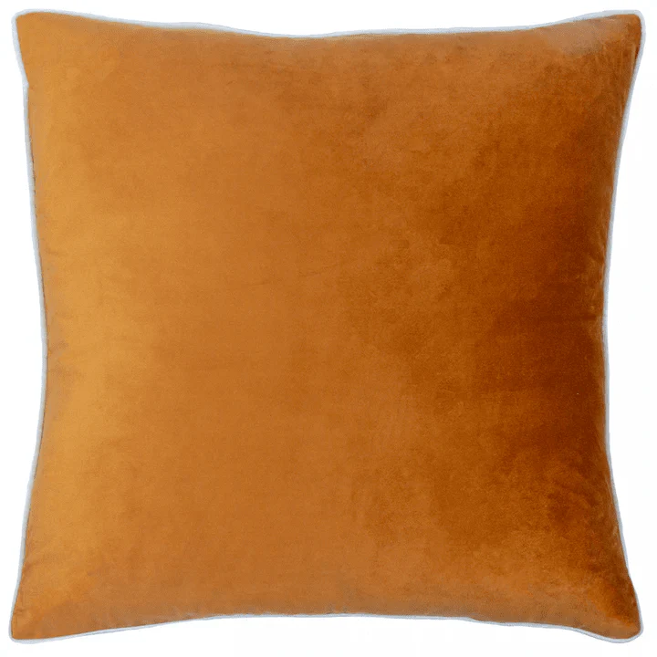 Juniper Rust & Ecru Velvet Cushion - 55 x 55cm - Image 2