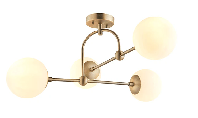 Juniper Semi Flush Antique Brass Ceiling Light - Image 5