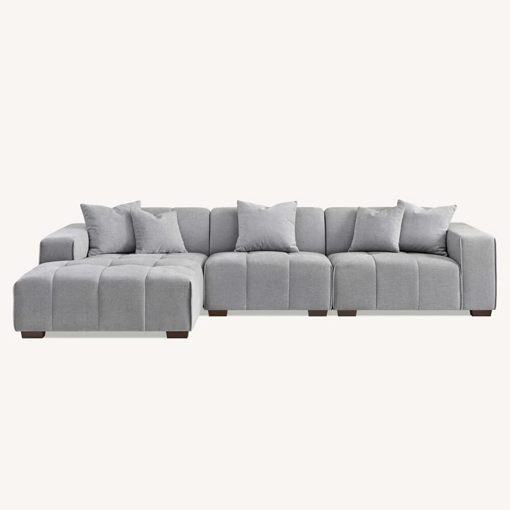 Kace Cloud Grey Boucle Tufted Sofa Range - Image 17