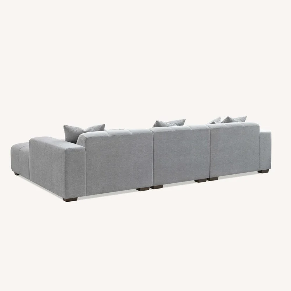 Kace Cloud Grey Boucle Tufted Sofa Range - Image 6