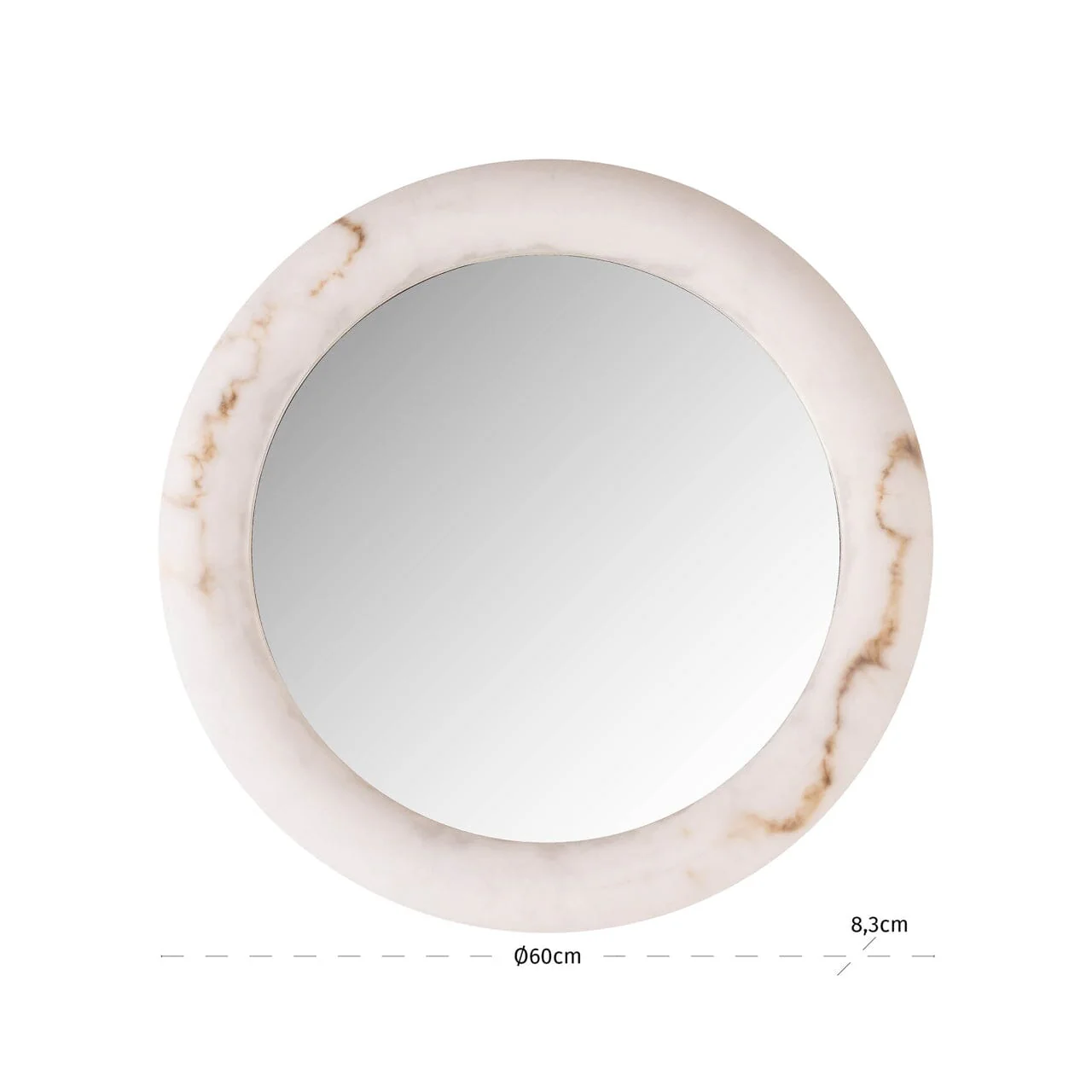 Kaelani Faux Alabaster Marble LED Wall Mirror - Image 6