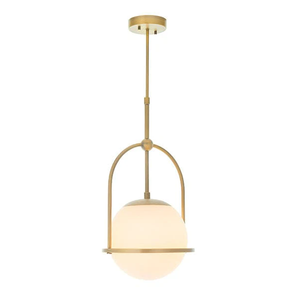 Kaia Gold Pendant Ceiling Light with Opal Glass - Image 3