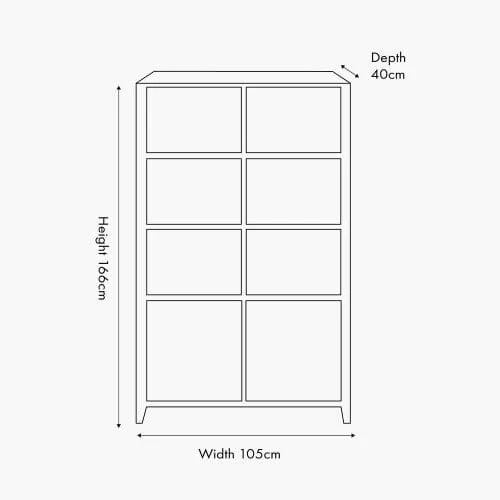 Kamala Light Grey Mango Wood 2 Door Shelving Unit - Image 7
