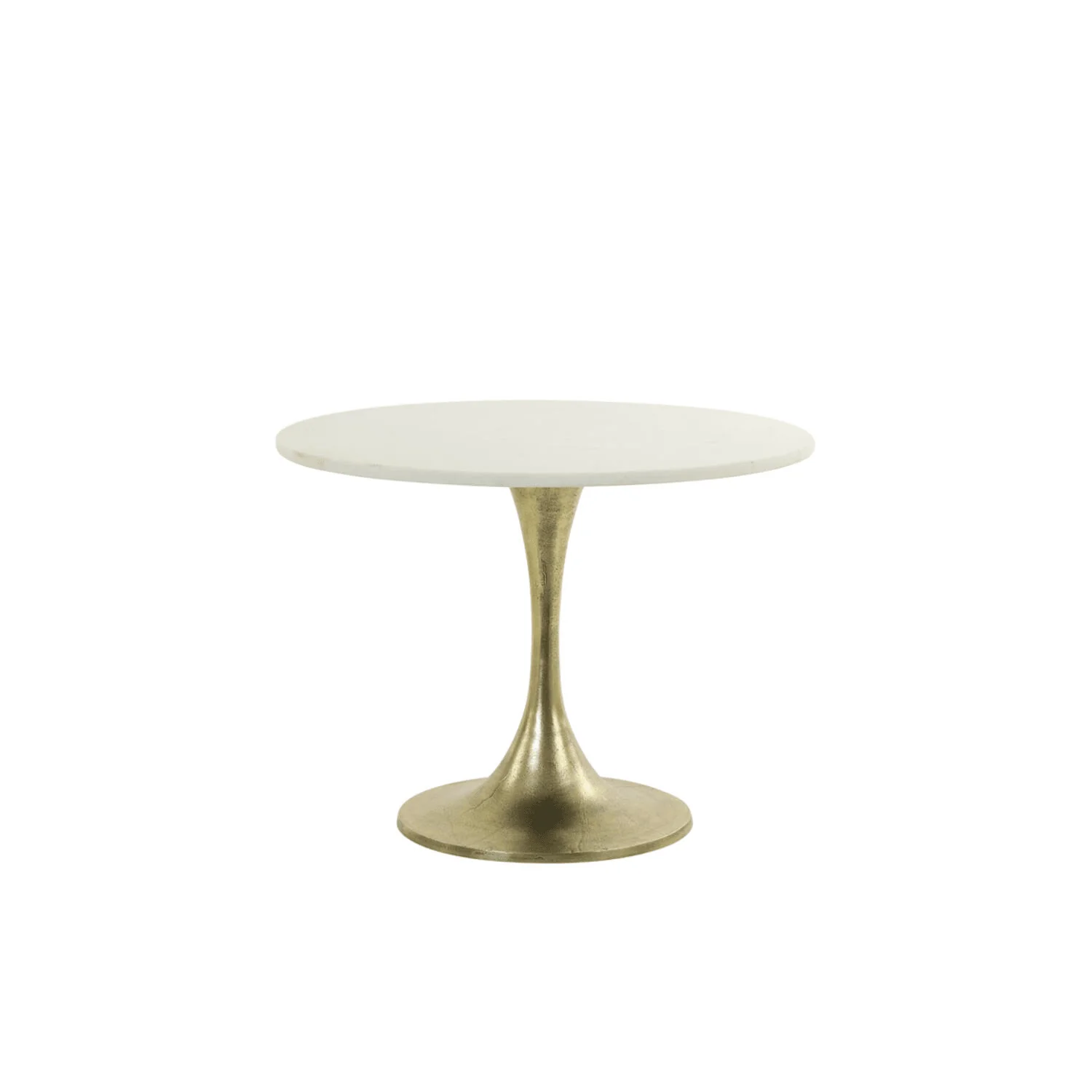 Karine Gold Side Table with White Marble Top - Image 2