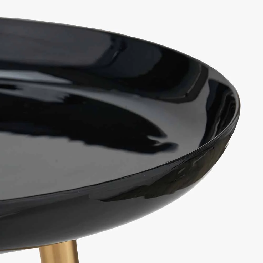 Katie Black Enamel & Gold Metal Side Table - Image 3