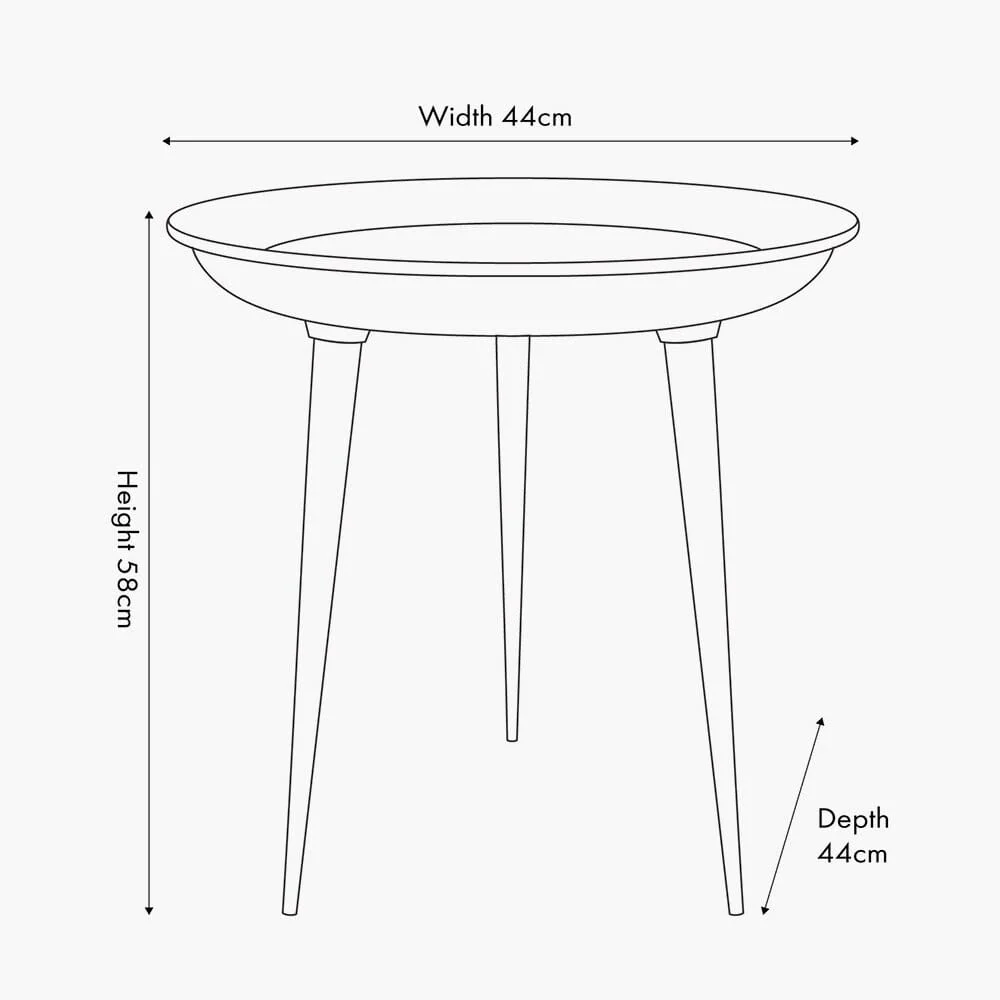 Katie Black Enamel & Gold Metal Side Table - Image 5