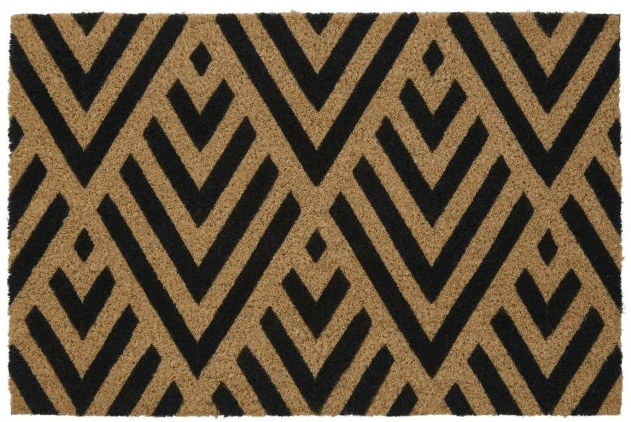 Kattie Natural & Black Geometric Print Doormat - Image 3