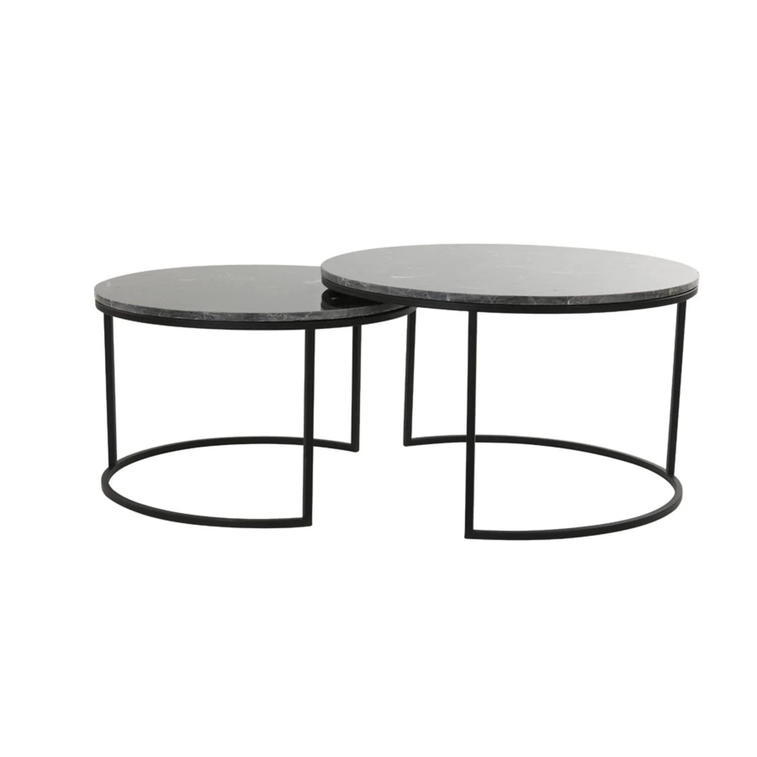 Keller Black Marble Nesting Coffee Tables - Image 2