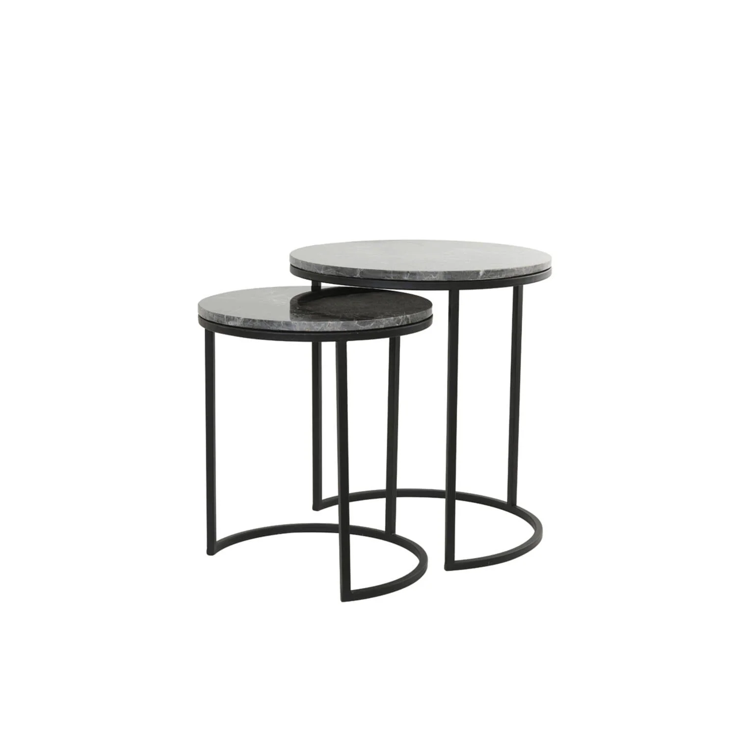 Keller Black Marble Nesting Side Tables - Image 2