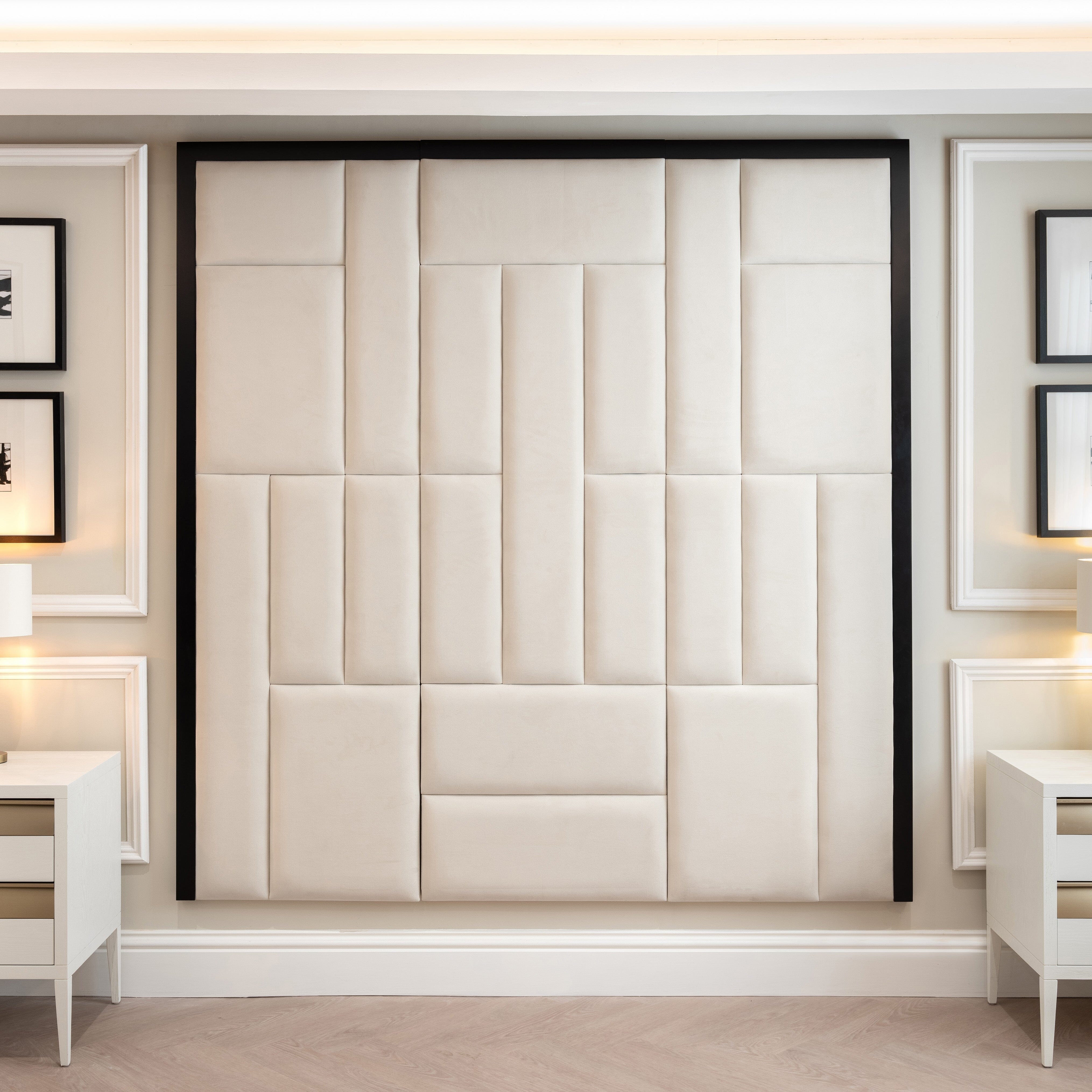 Kensington Cream Premium Headboard with Wooden Frame - Image 5