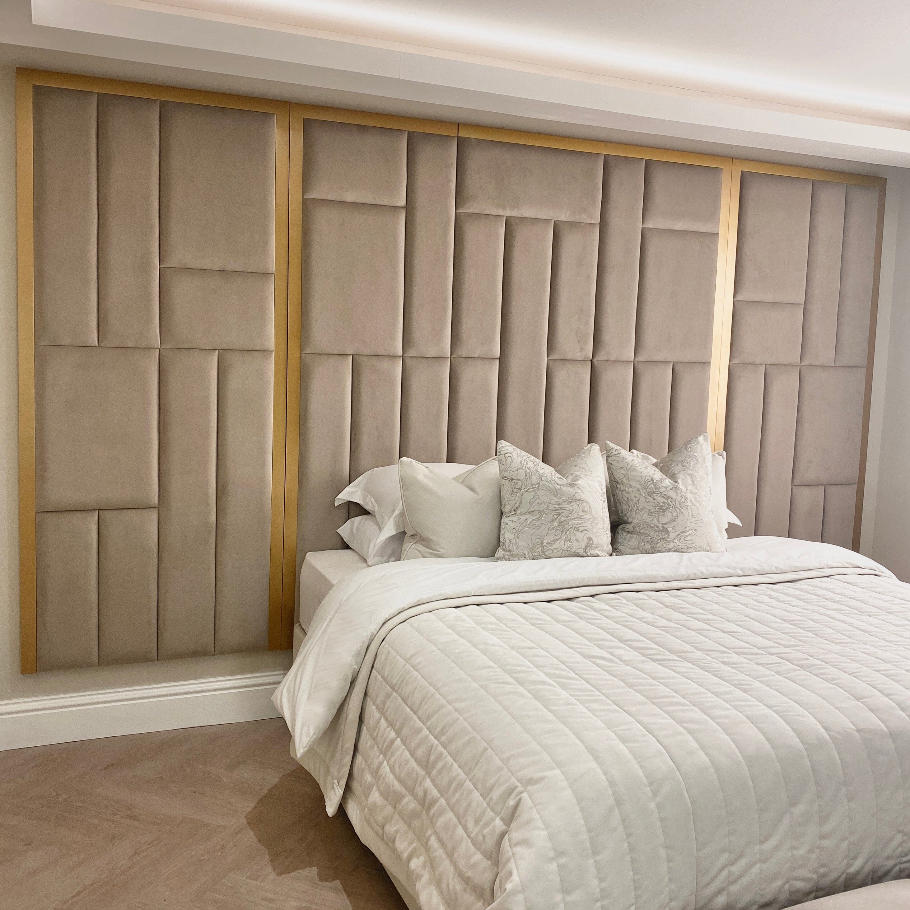 Kensington Mink & Gold Premium Abstract Headboard - Image 15