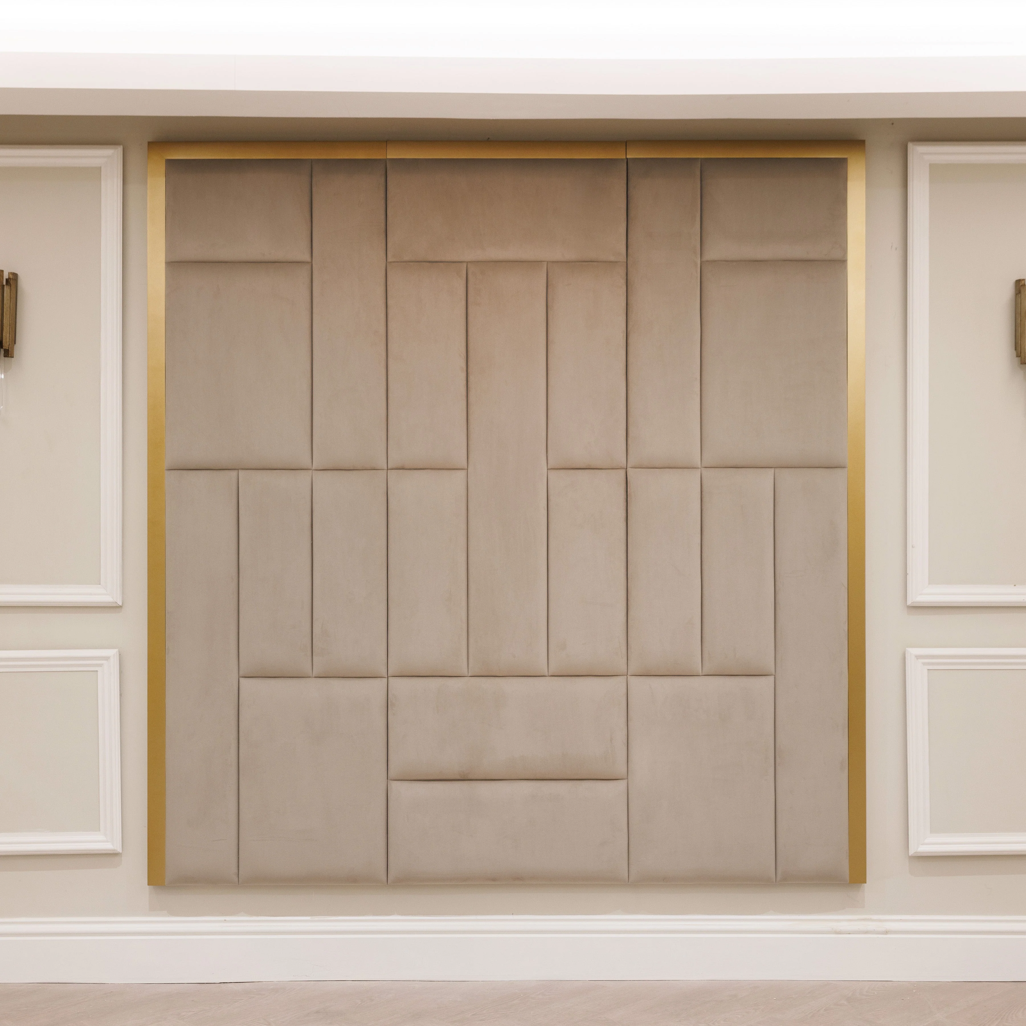 Kensington Mink & Gold Premium Abstract Headboard - Image 2