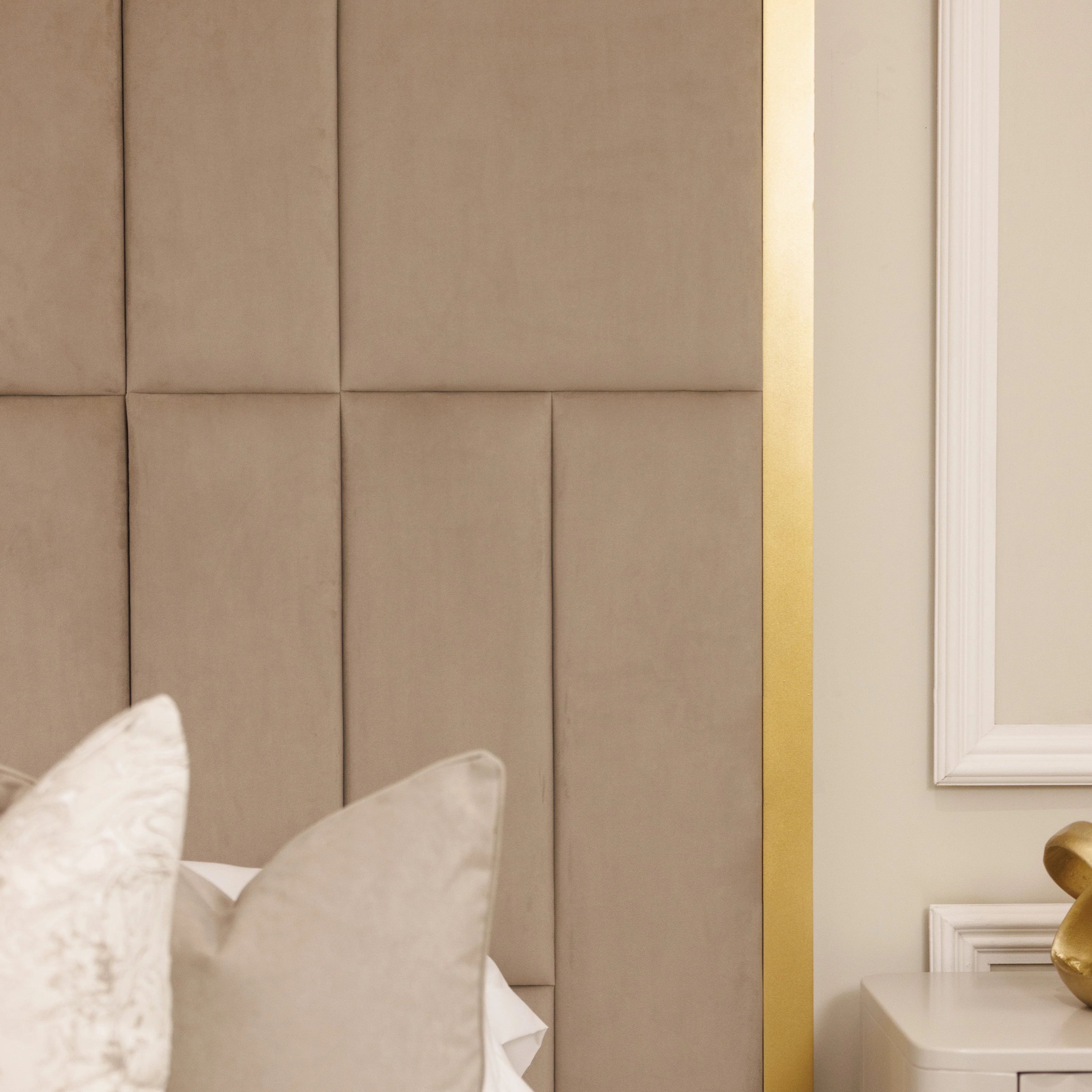 Kensington Mink & Gold Premium Abstract Headboard - Image 4