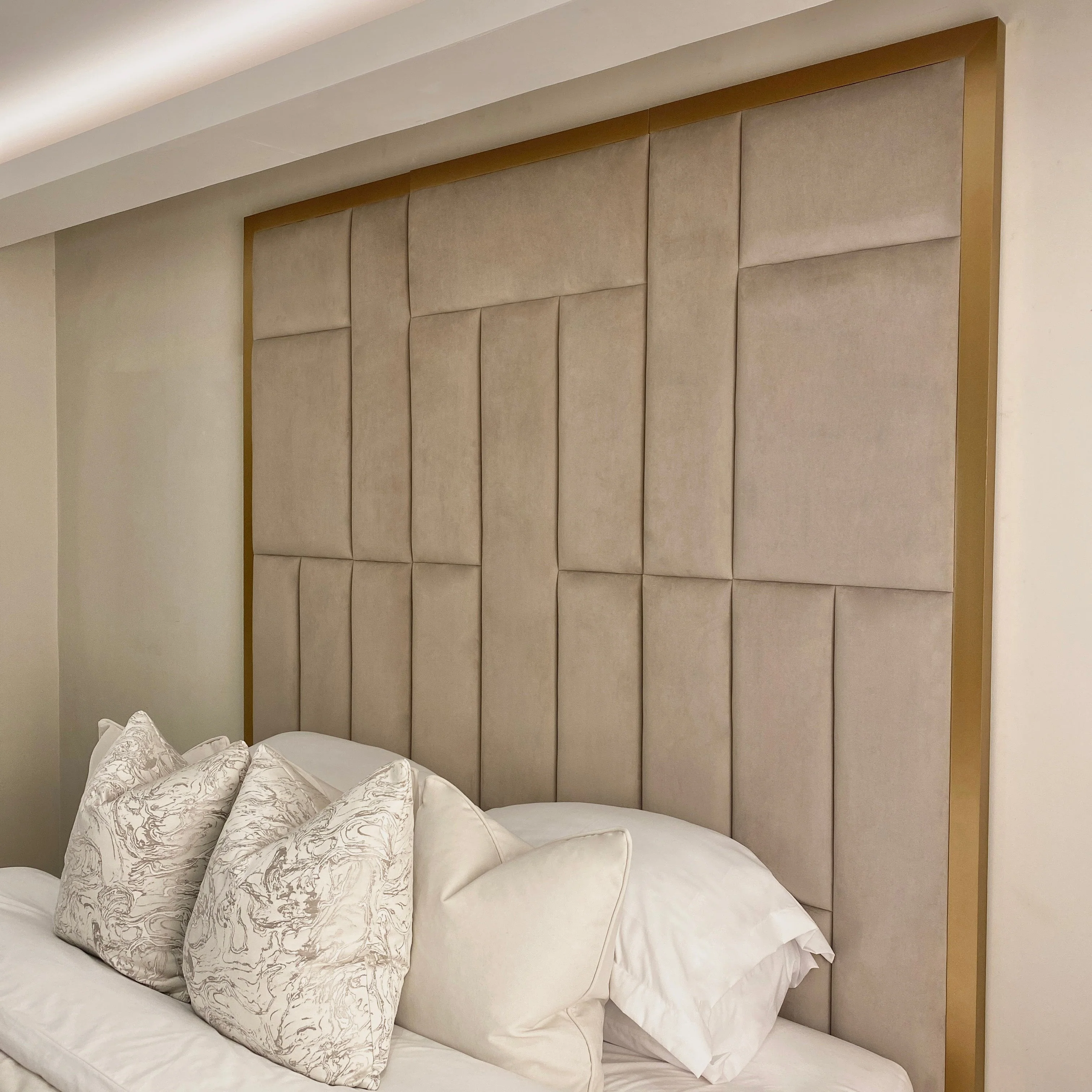 Kensington Mink & Gold Premium Abstract Headboard - Image 9