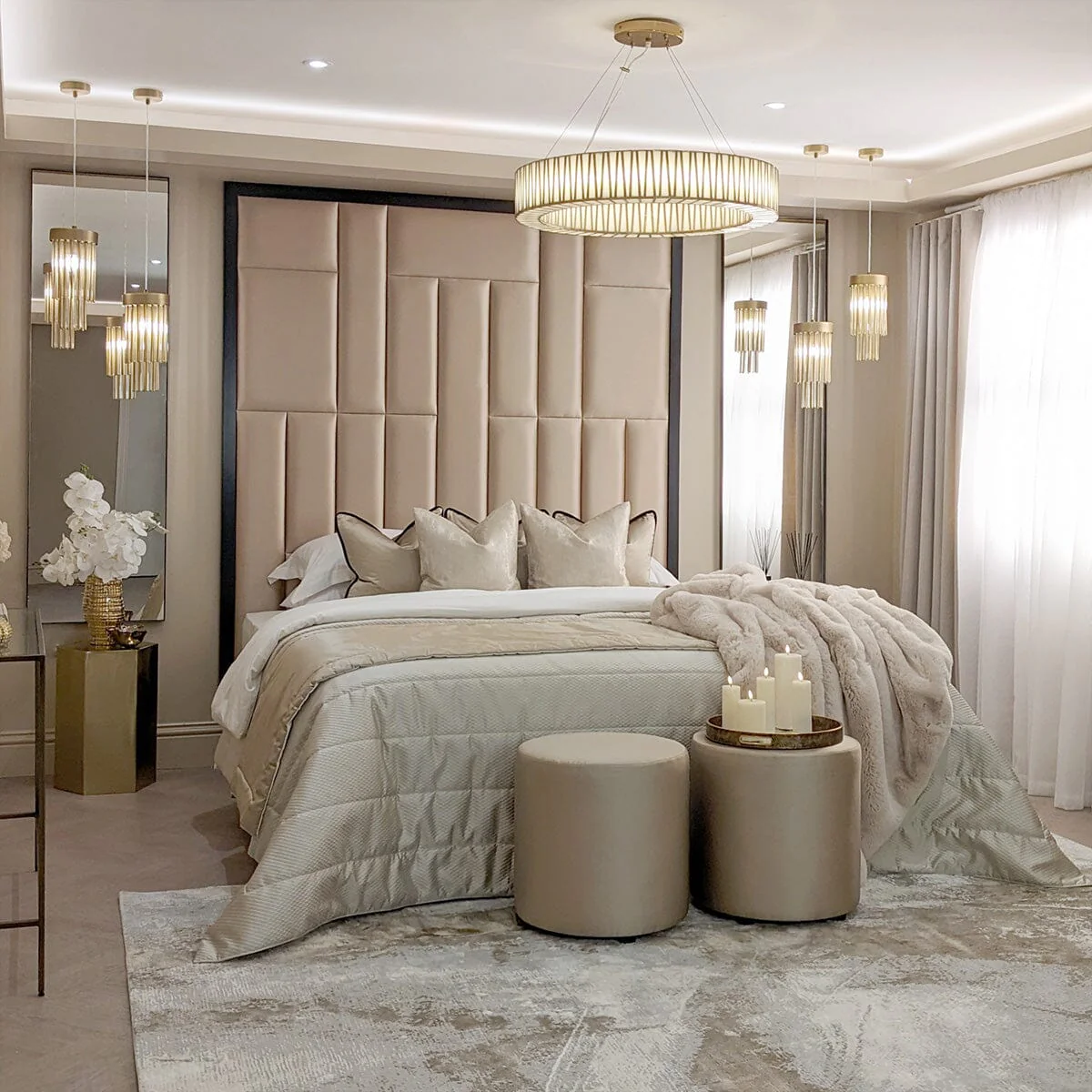 Kensington Serena Hazel Satin Premium Headboard with Black Frame - Image 2