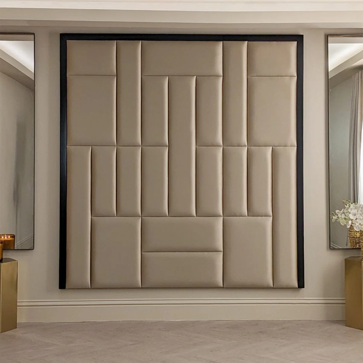 Kensington Serena Hazel Satin Premium Headboard with Black Frame - Image 3