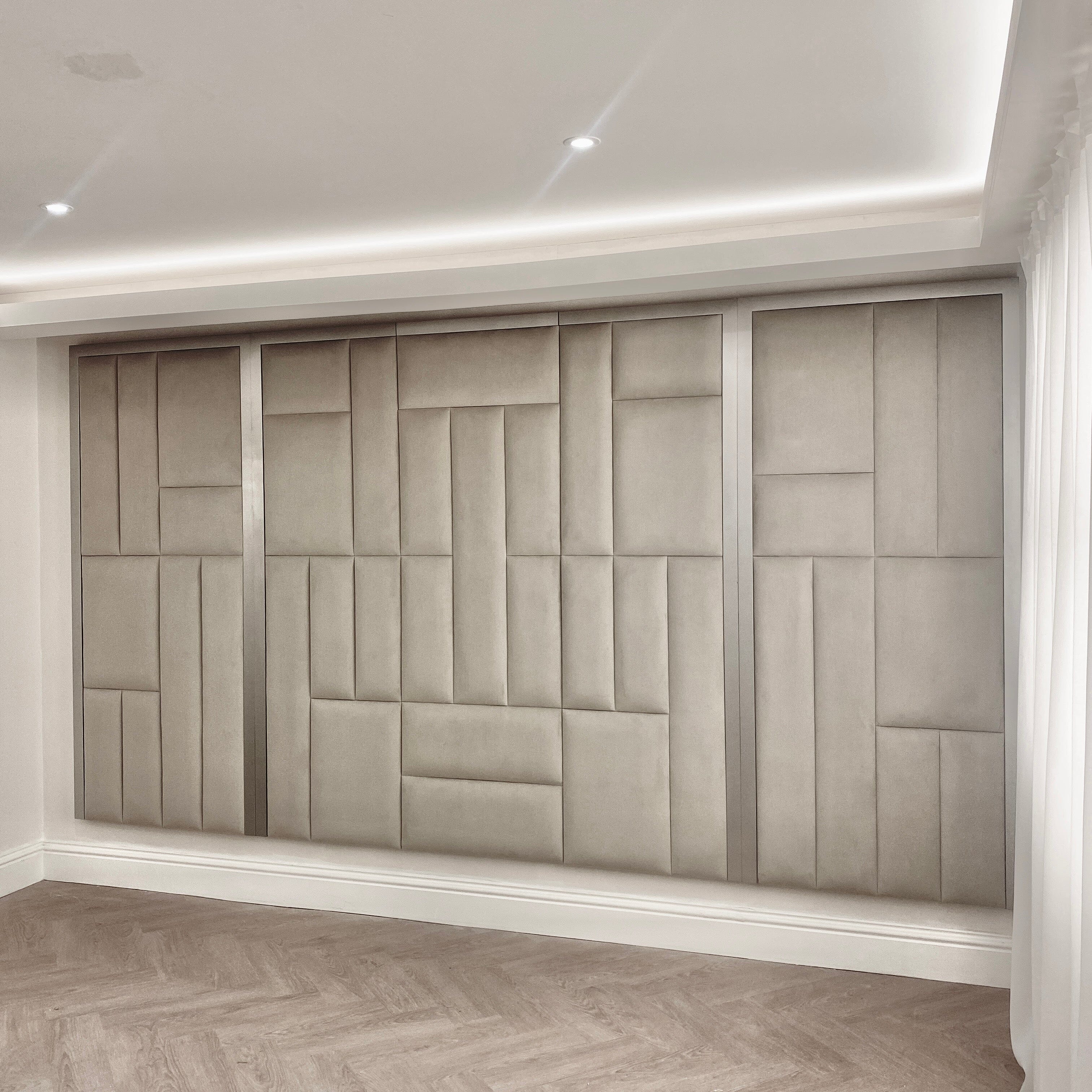 Kensington Smoke Grey & Silver Premium Abstract Headboard - Image 5