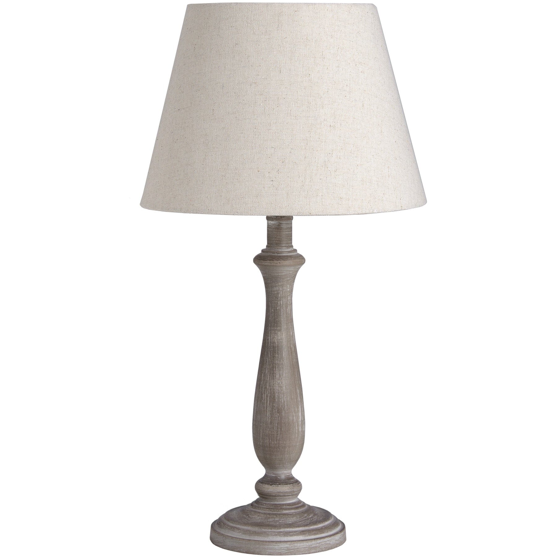 Kenwood Washed Wood Table Lamp with Neutral Shade - Image 2