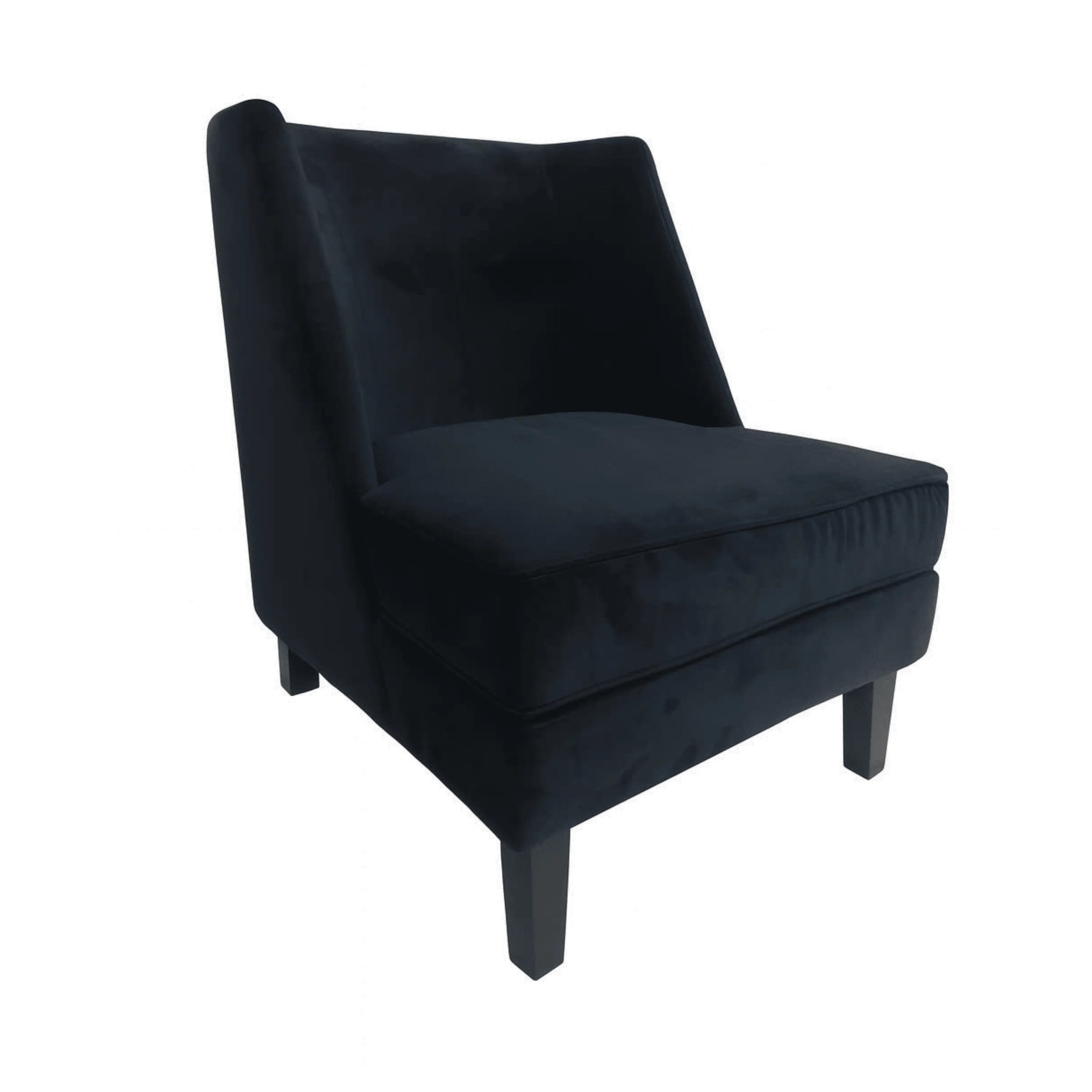 Knightsbridge Black Velvet Accent Chair With Black Piping - Image 2