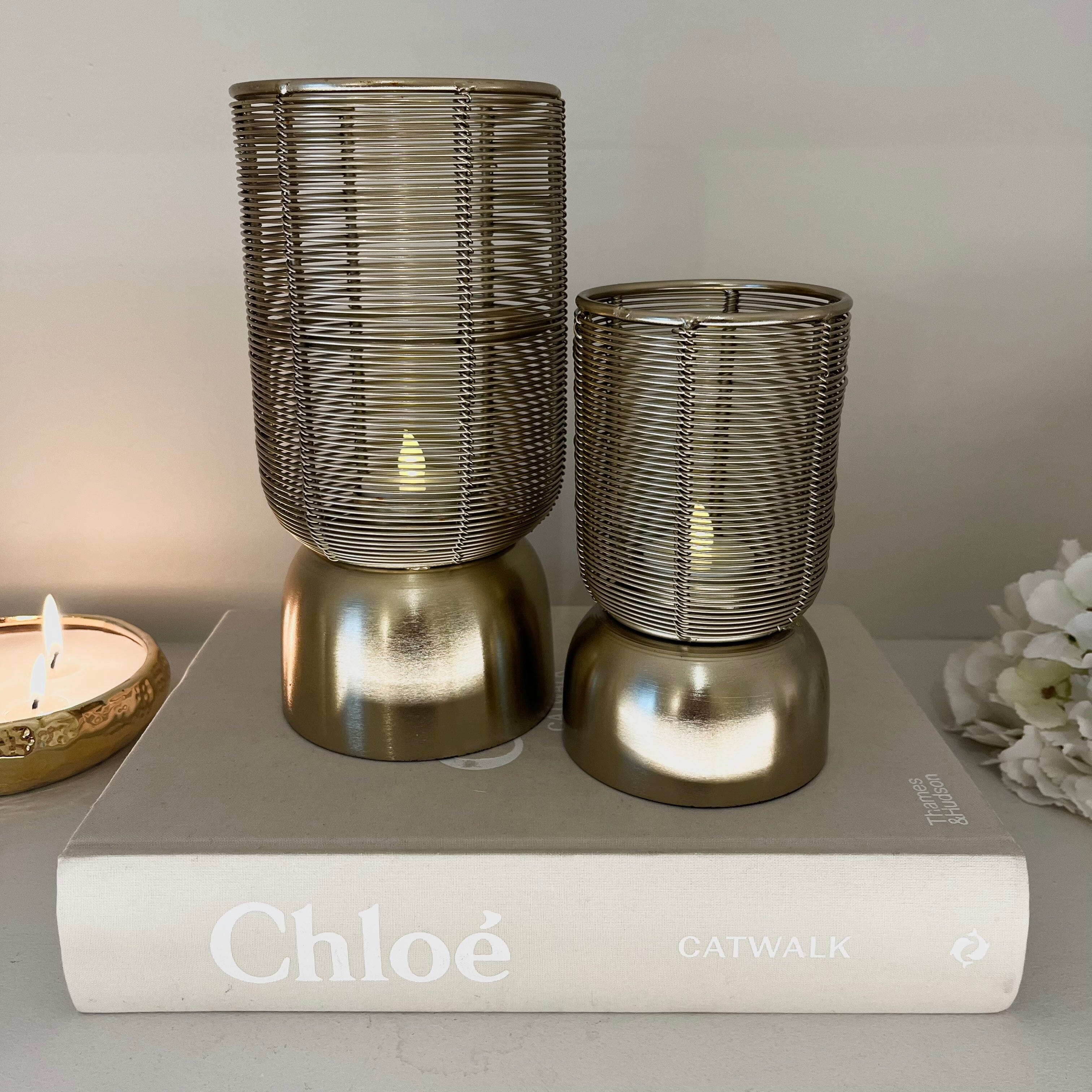 Larissa Mini Gold Wire Decorative Candle Holder