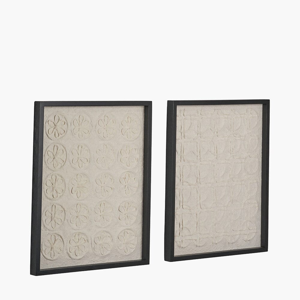 Laurel Circular Patterned Paper Wall Art with Black Frame - Set of 2 - Image 4
