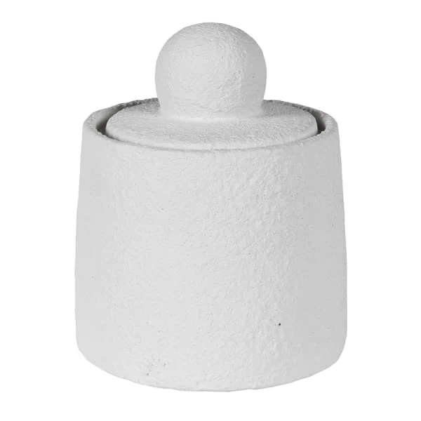 Laurel White Textured Decorative Jar - Image 4