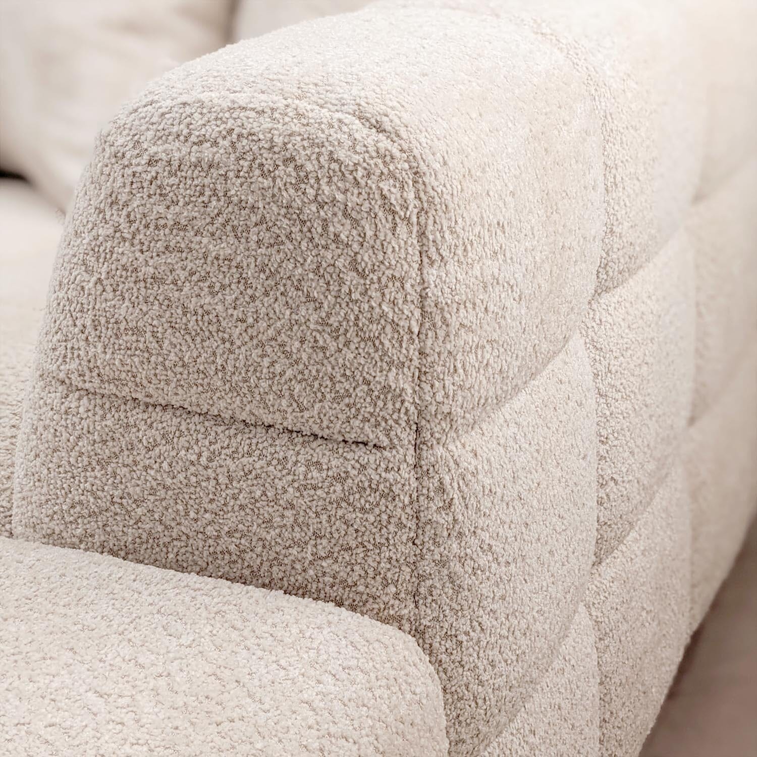 Bubble Tufted Oatmeal Boucle Corner Sofa - Right Hand Facing - Image 7