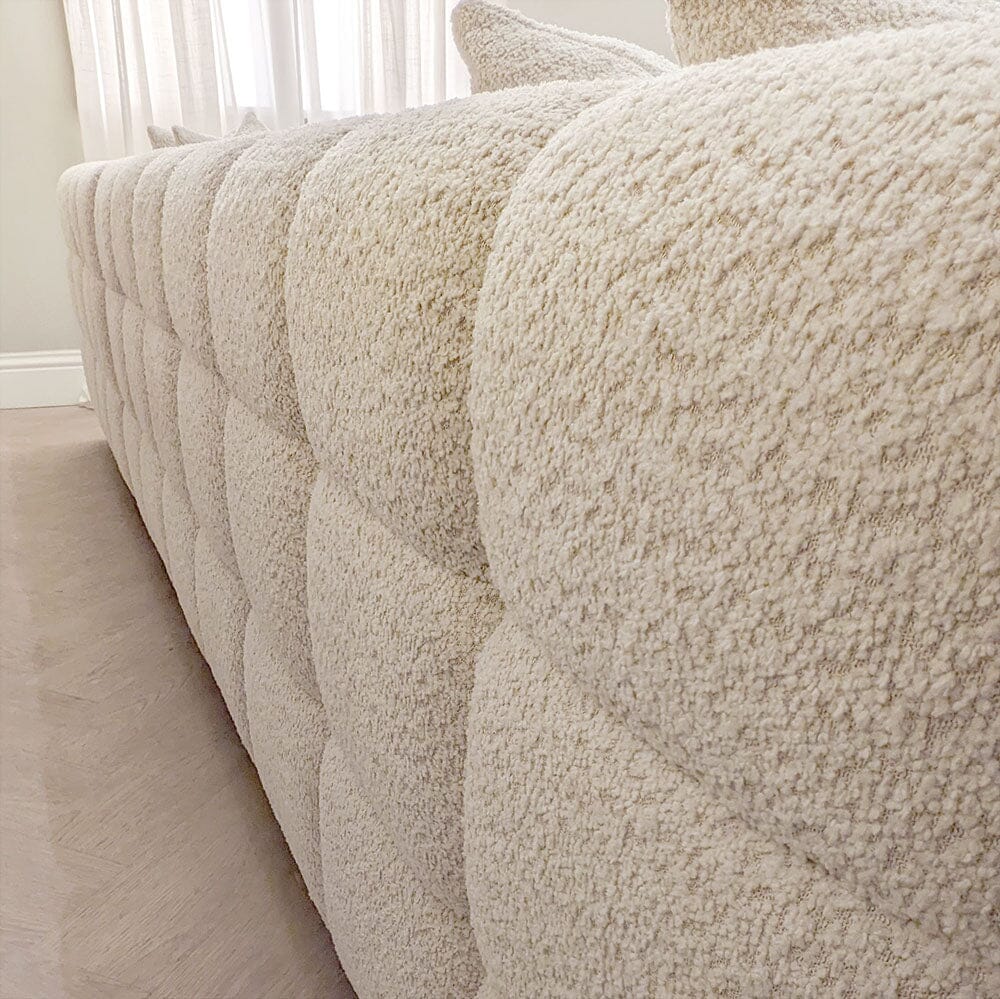 Bubble Tufted Oatmeal Boucle Corner Sofa - Right Hand Facing - Image 8