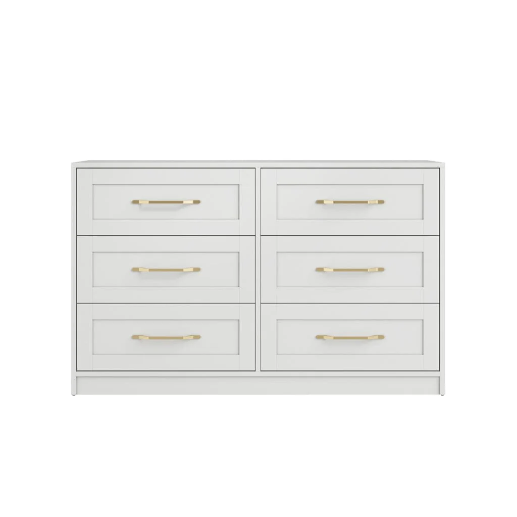 Layla White 6 Drawer Chest with Gold Handles - Image 2