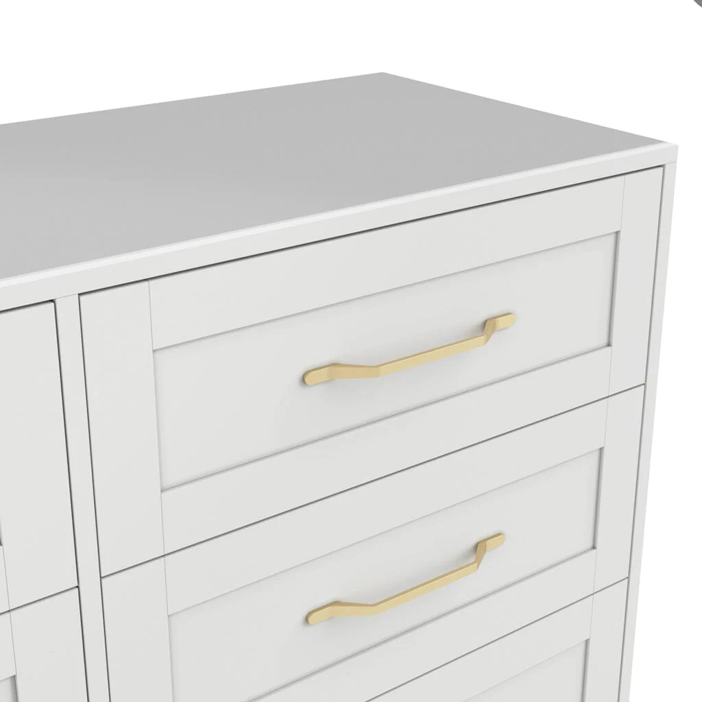 Layla White 6 Drawer Chest with Gold Handles - Image 4