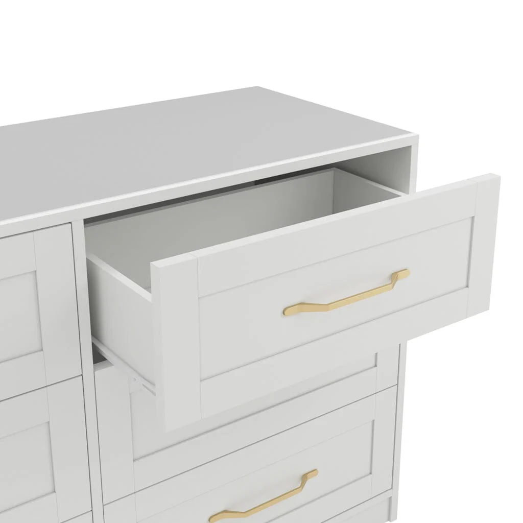 Layla White 6 Drawer Chest with Gold Handles - Image 5