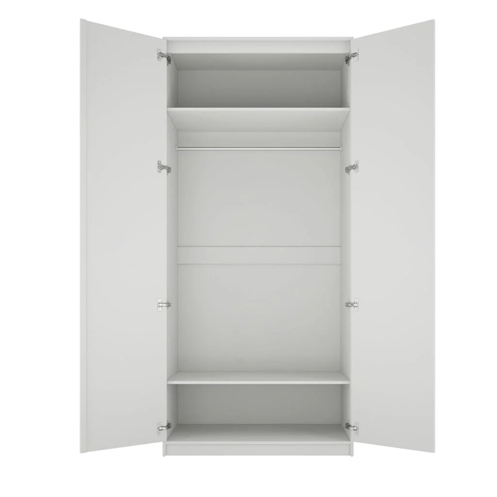Layla White Double Wardrobe with Gold Handles - Image 3