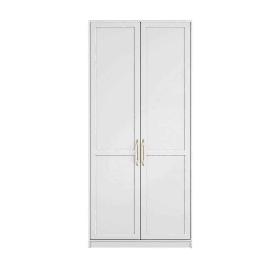 Layla White Double Wardrobe with Gold Handles - Image 4
