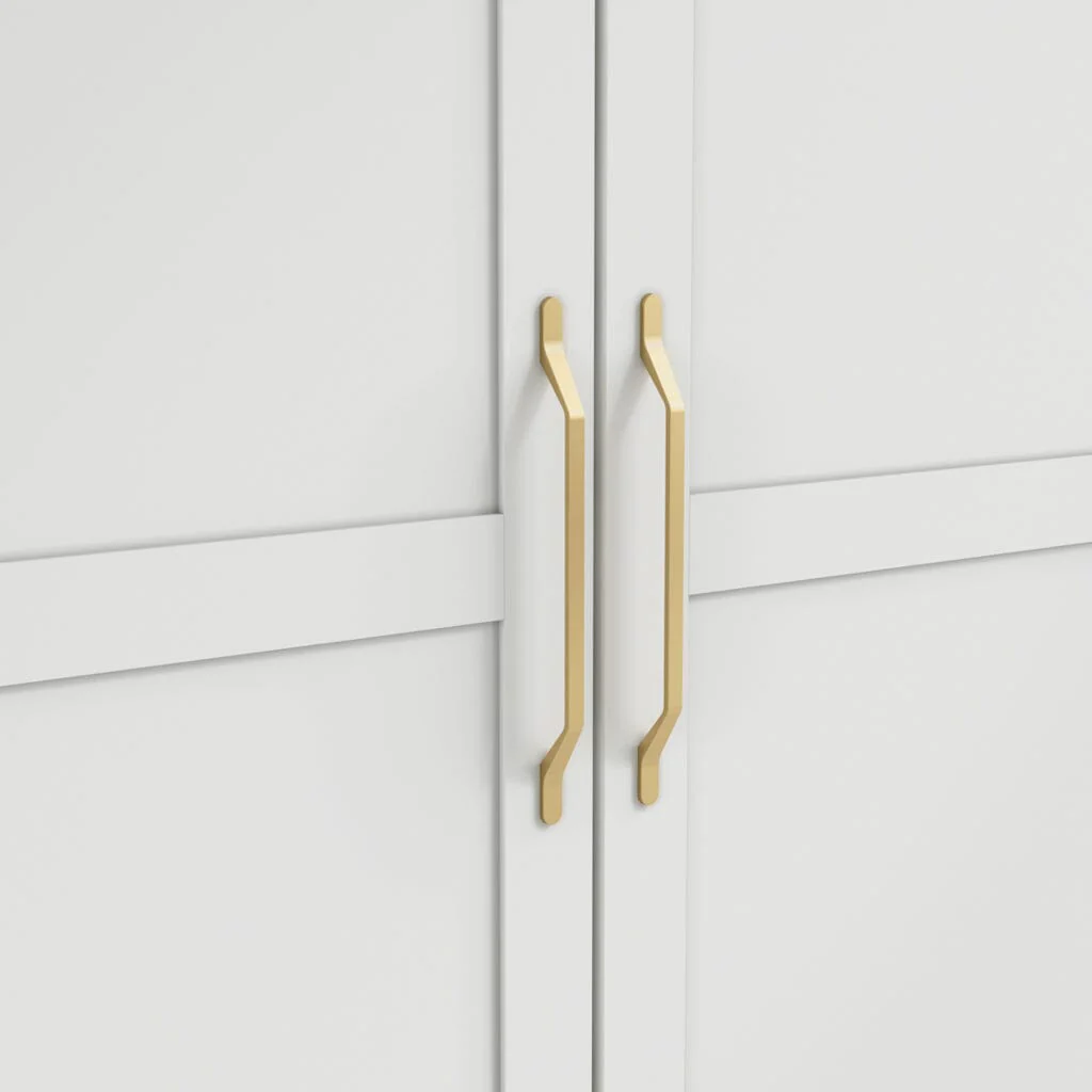 Layla White Double Wardrobe with Gold Handles - Image 5