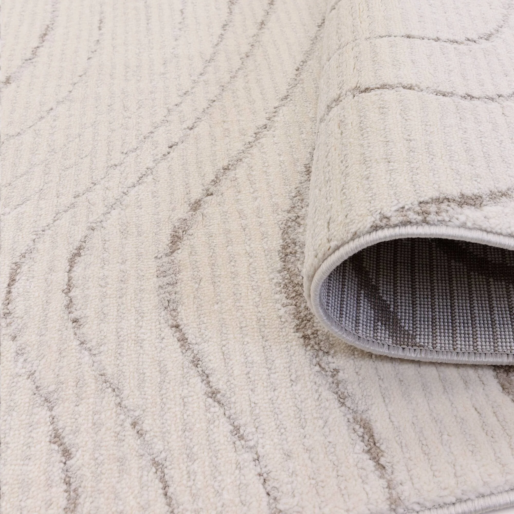 Lecco Beige Wave Effect Abstract Rug - Image 4
