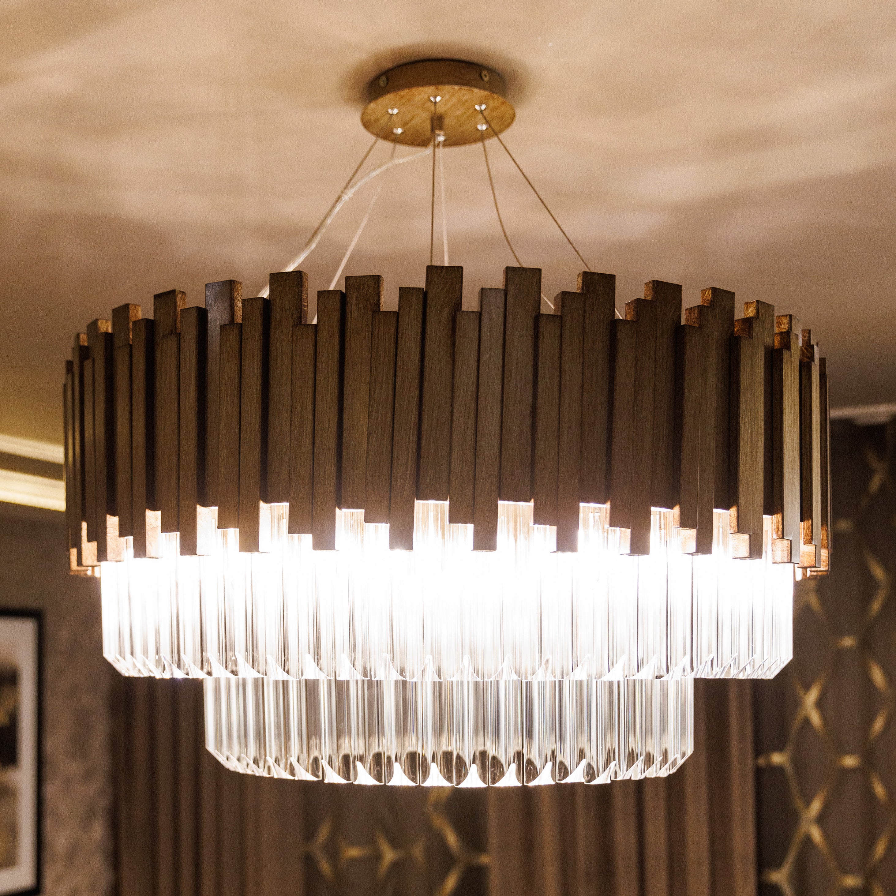 Legacy Premium Bronze & Glass Large Chandelier - Image 2
