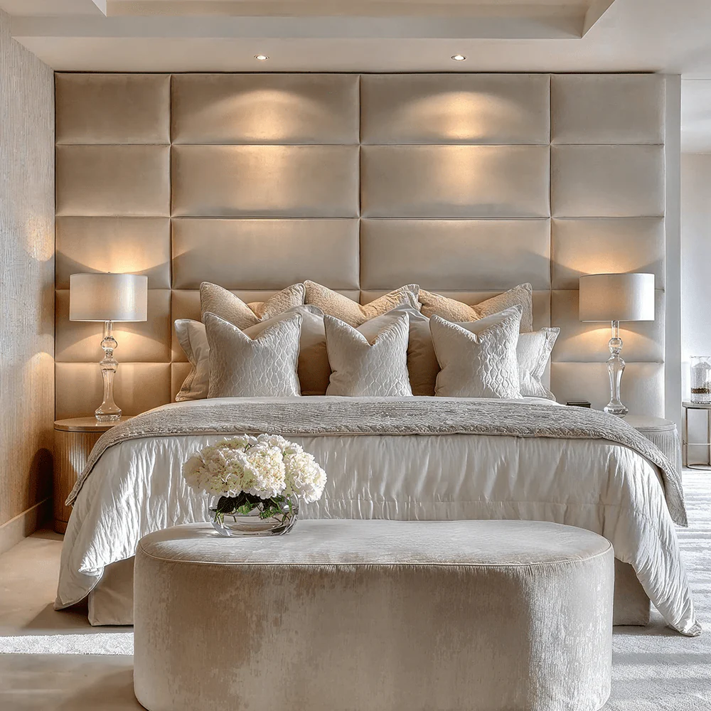Leila Smoke Grey Premium Upholstered Headboard