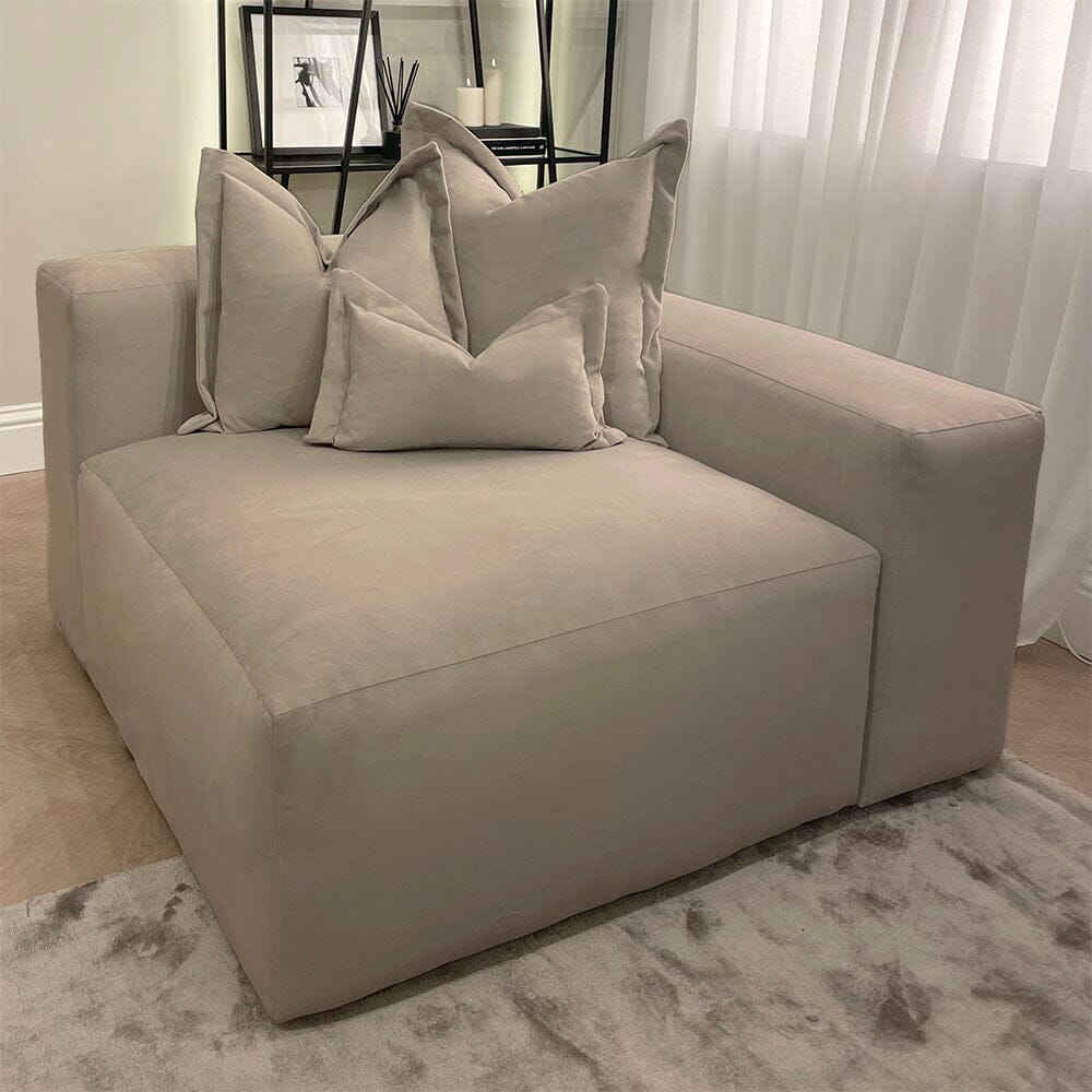 Lenox Mink Velvet Pillow Back Modular Sofa Range - Image 15