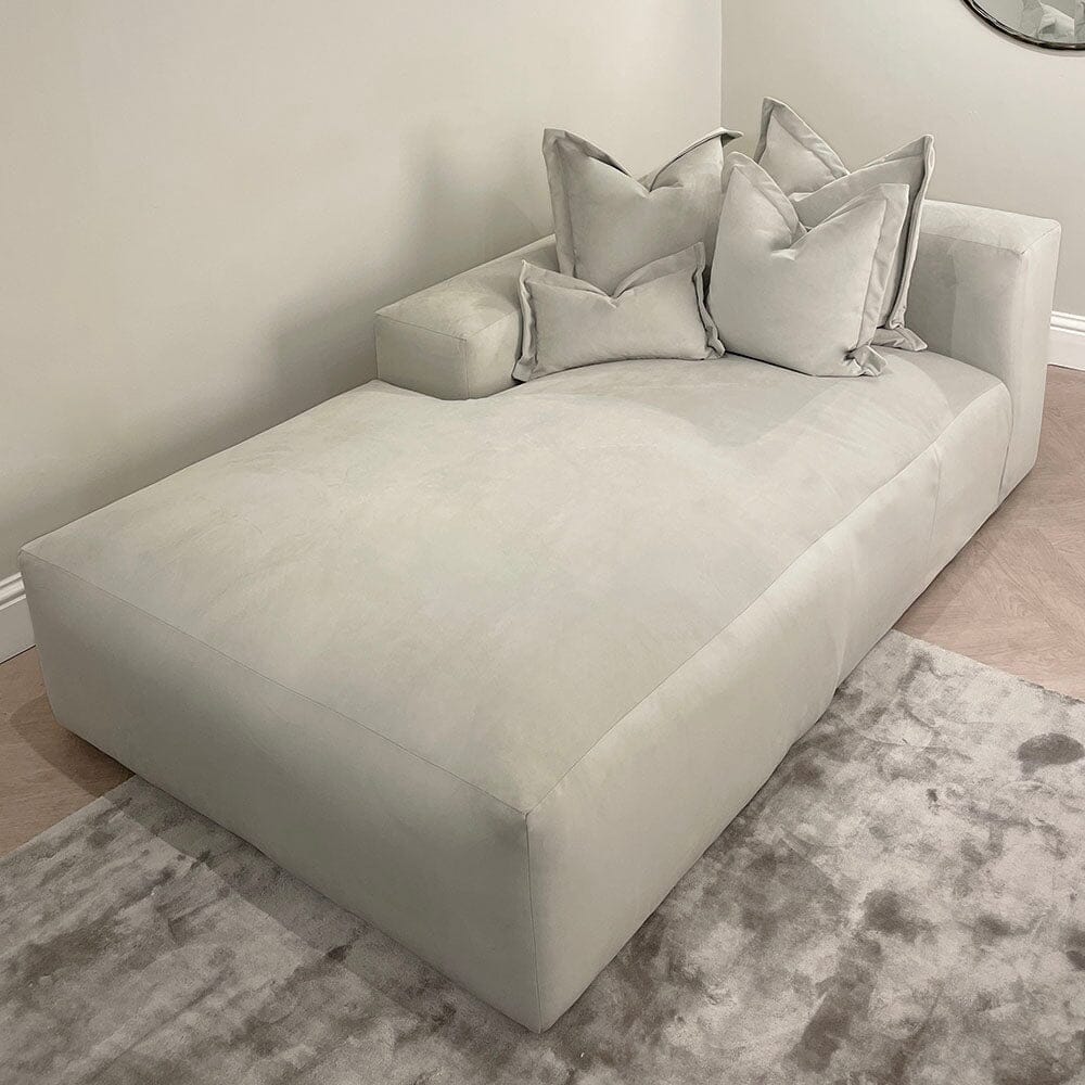 Lenox Silver Velvet Pillow Back Modular Sofa Range - Image 19